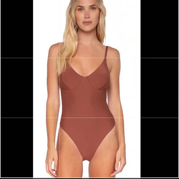 Swim System Over The Shoulder One Piece Swimsuit Size Medium - Picture 2 of 10